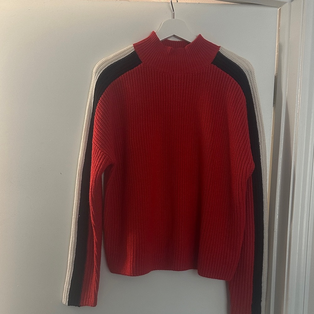 Sanctuary Red and Black Women's Turtleneck Sweater